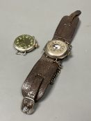 Two gentleman's early 20th century silver cased manual wind wrist watches, including half hunter.