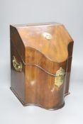 A converted George III mahogany knife box / country house post box, height 36cm
