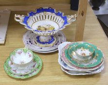 A group of 19th century English porcelain teawares