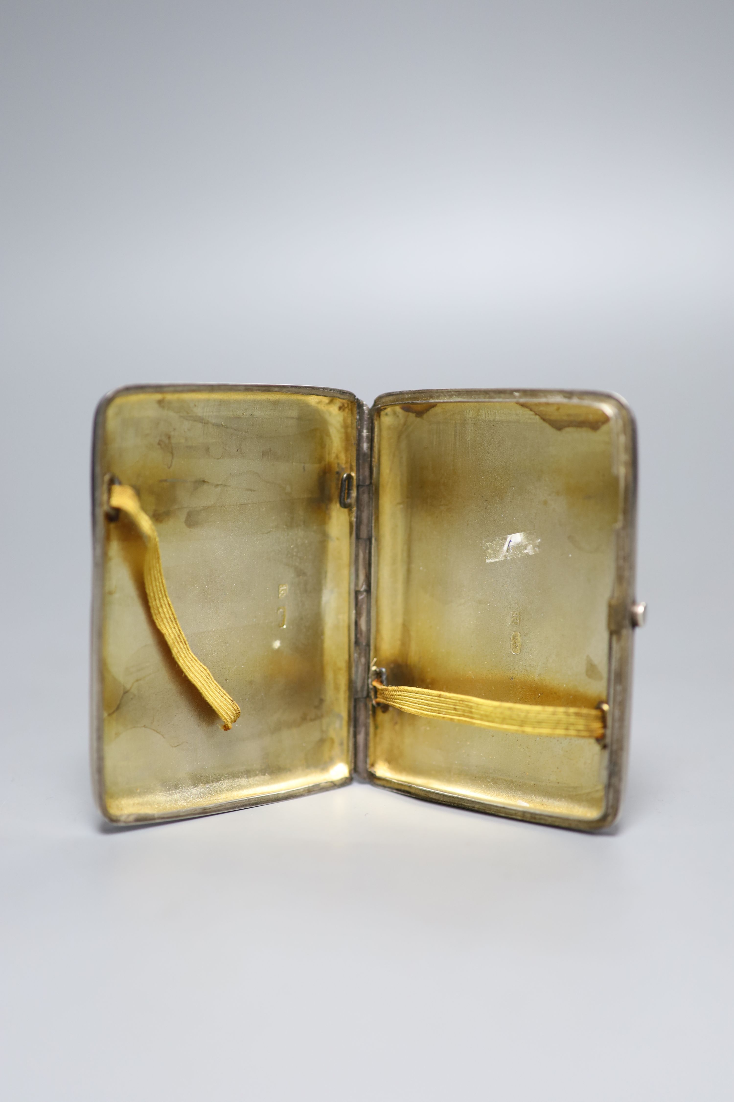 A late 19th century Russian 84 zolotnik and niello cigarette case, 89mm and an Austro-Hungarian - Image 2 of 5