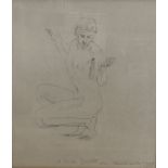 Dame Ethel Walker (1941-), pencil drawing, A Russian dancer, inscribed by the artist 'To Ursula