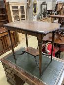 A late Victorian inlaid rosewood rectangular occasional table, width 84cm, depth 45cm, height 71cm