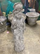 An Asian style reconstituted stone garden ornament, height 66cm