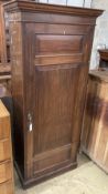 A Victorian walnut single door wardrobe, of narrow proportions, width 85cm, depth 42cm, height