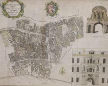 B. Cole, coloured engraving, Map of Farringdon Ward, divided into Parishes, 1755, overall 41 x 50cm