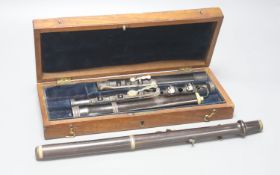 A cased William Henry Potter, Fleet Street, London 1817-1830 flute and a piccollo