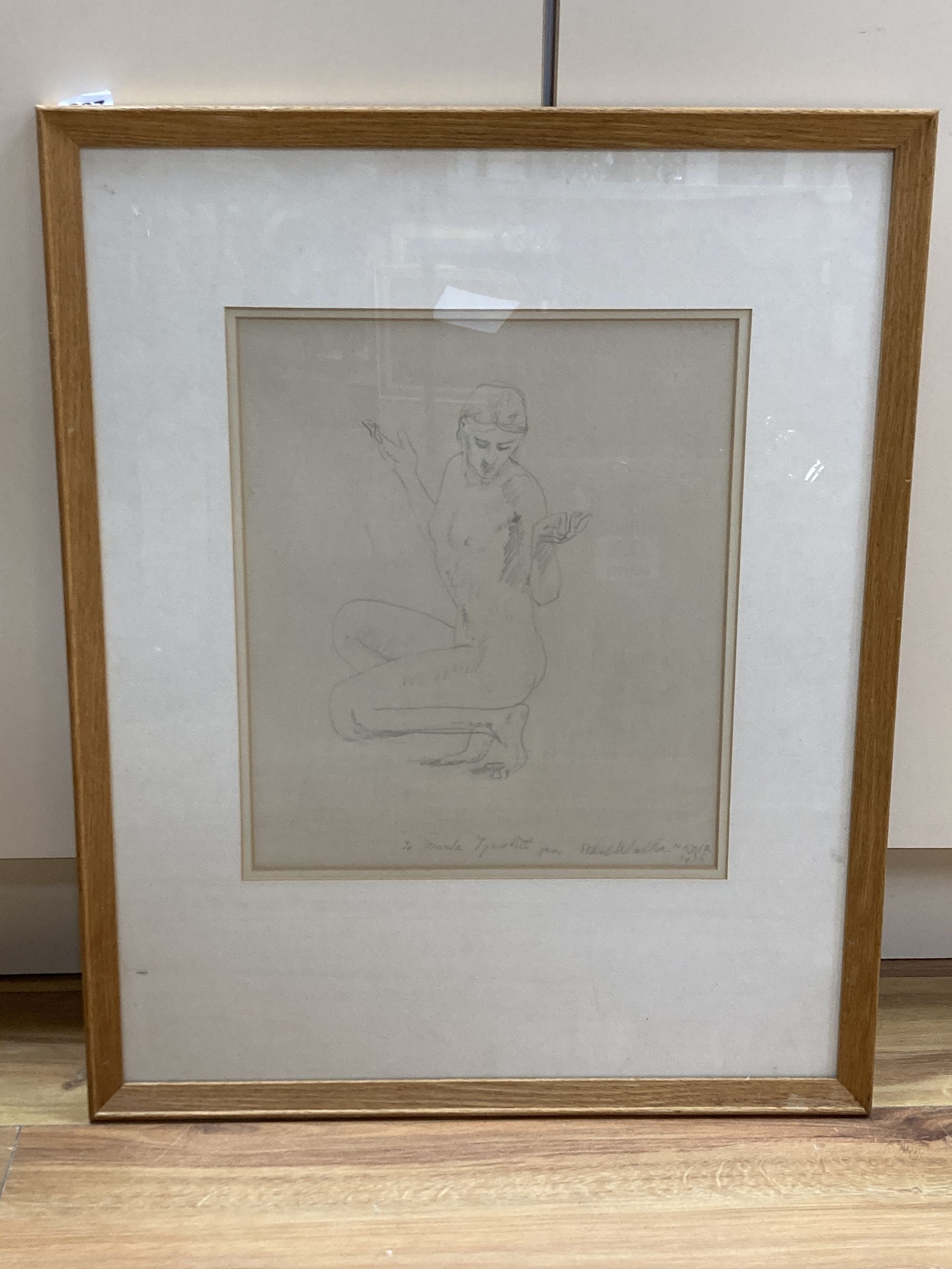 Dame Ethel Walker (1941-), pencil drawing, A Russian dancer, inscribed by the artist 'To Ursula - Bild 2 aus 4