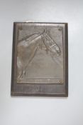 A D. Webb RMS Cameronian bronze horse plaque, 11.5 x 14cm