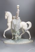A Lladro equestrian figure, 'Woman on Horse', no. 4516, height 45cm