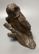 A contemporary bronze of an owl, height 19cm