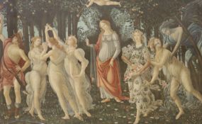 After Botticelli, colour print, 'The Primavera', 52 x 80cm