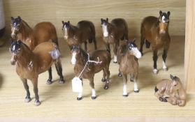 Eight various Beswick horses