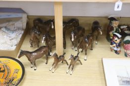 Ten various Beswick horses, tallest 20cm