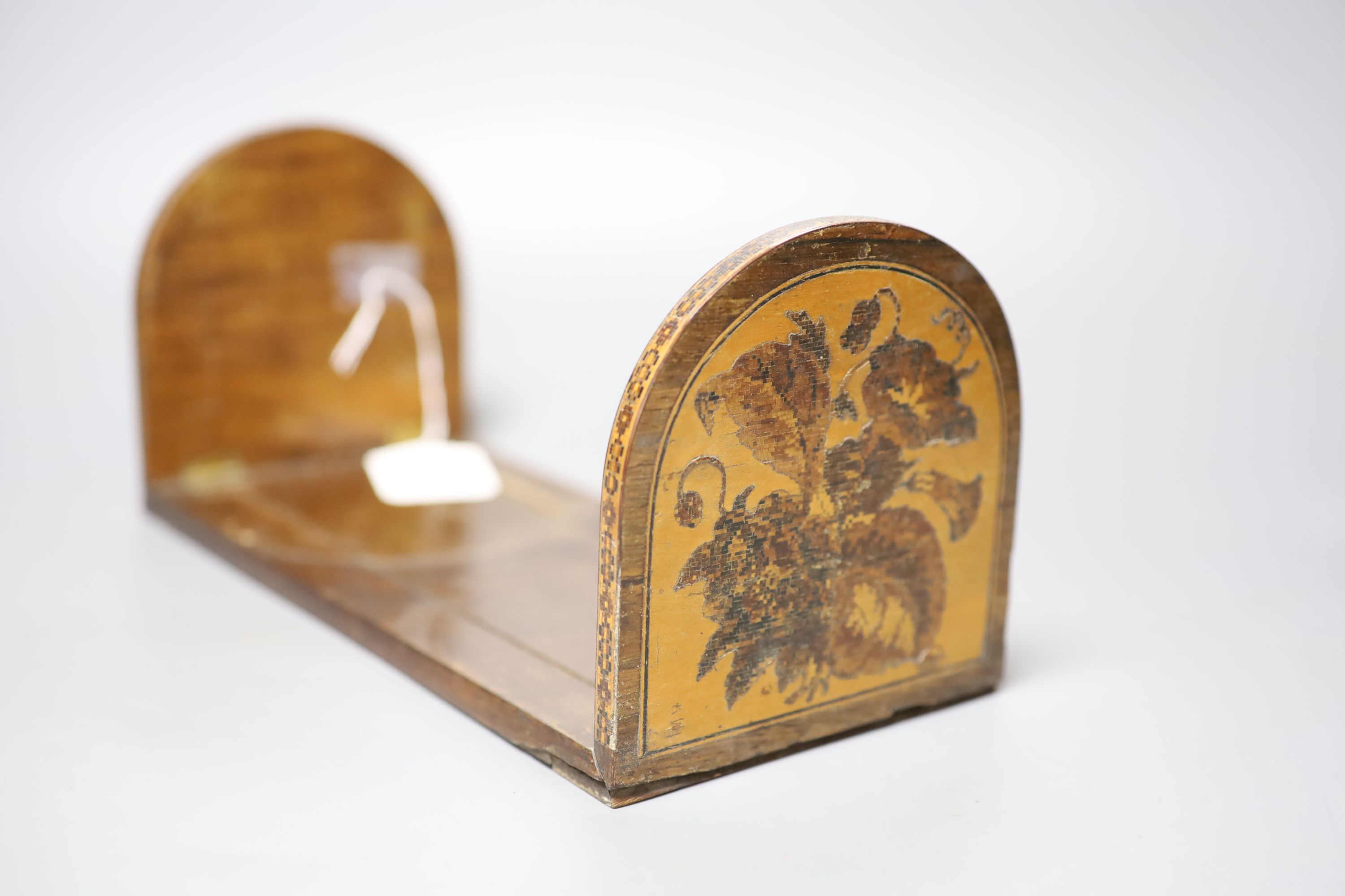 A Tunbridge ware rosewood bookslide, late 19th century, 28cm - Image 4 of 4