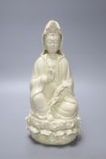 A Chinese Dehua blanc de chine figure, height 27cm