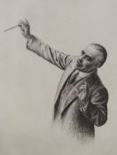 Enoch Fairhurst (1874-1945), etching, 'Sir Thomas Beecham Rehearsing', signed, titled and numbered