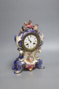 Henry Marc. A porcelain mantel clock, height 27cm
