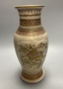 A Japanese Satsuma pottery vase, c.1870, height 28.5cm