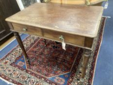 A William IV mahogany two drawer side table, width 84cm, depth 52cm, height 74cm