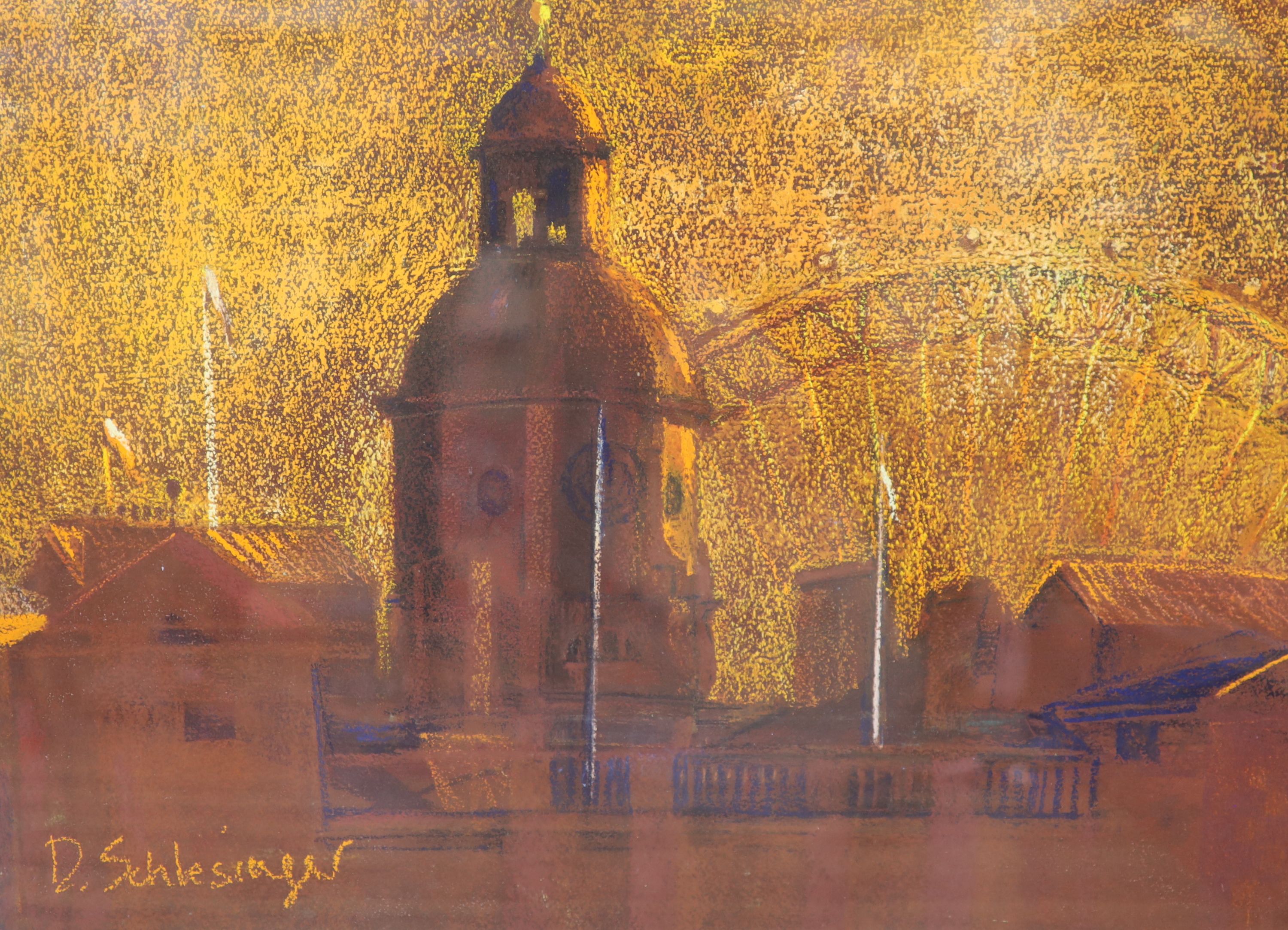 D. Schlesinger, three pastels, St Paul's from The Thames and related studies, signed, largest 57 x - Bild 2 aus 4