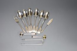 A set of six William IV Scottish silver dessert spoons, Andrew Davidson, Edinburgh, 1836 and a small