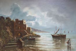 Antonio De Vity, oil on canvas, Marine study, 61 x 92cm