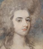 Attributed to John Russell (1745-1806), pastel, Portrait of a lady believed to be Charlotte Sophia