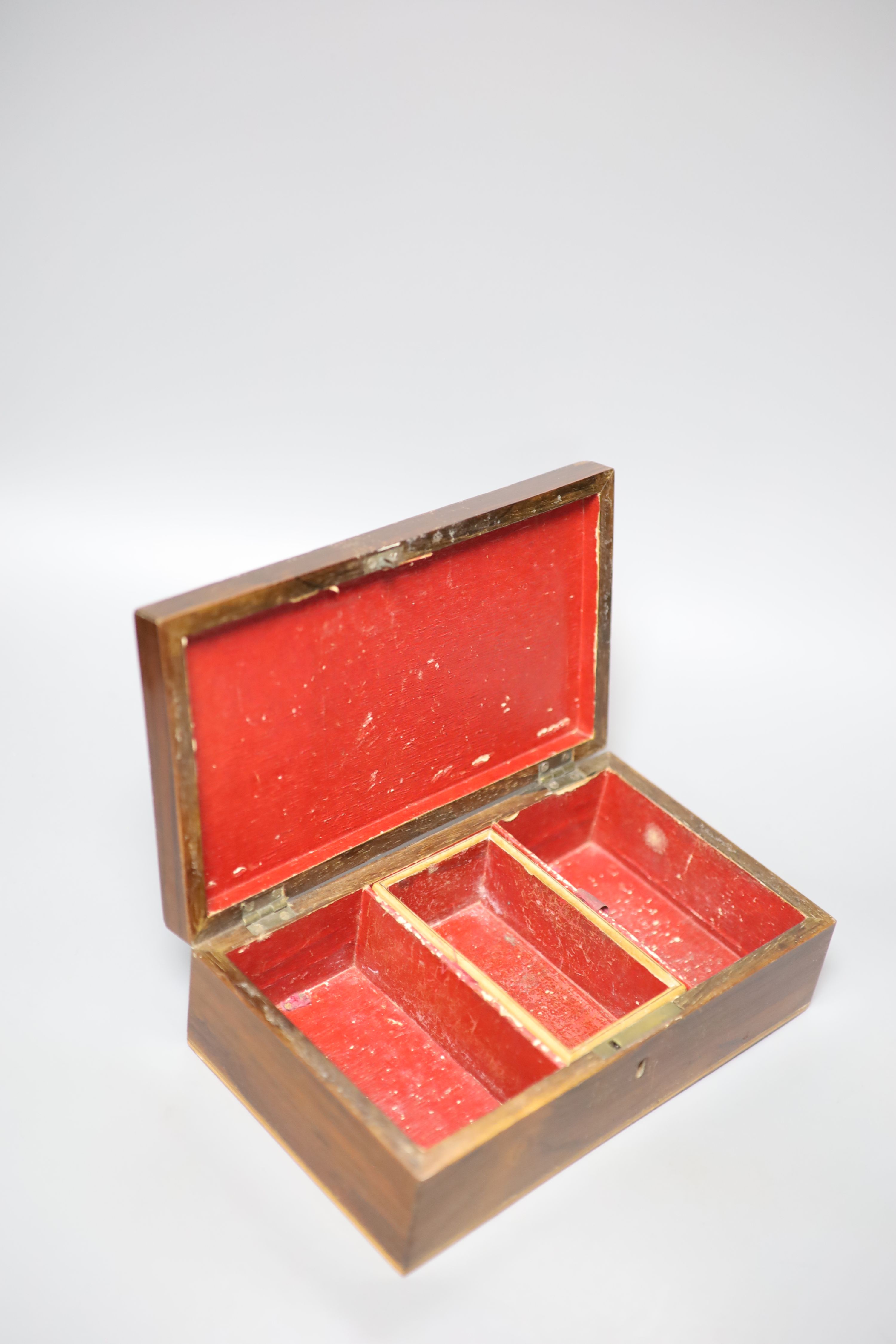 A Tunbridge ware rosewood and half square mosaic games box, c.1840, 23cm - Image 3 of 3
