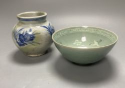 A 19th century Korean dish and vase