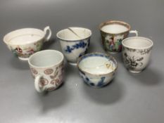 Five Chinese export tea cups / bowls and one other