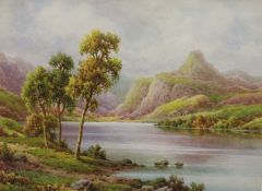 Charles A. Bool, watercolour, Loch scene, signed, 27 x 37cm