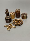 A group of small Tunbridge ware items, 2nd half 19th century, (7)