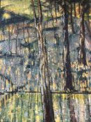Hazel Morris (Contemporary), oil on board, Riverside Trees, 61 x 45cm