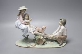 A Lladro group, 'Seesaw Friends', no. 6169, length 29cm