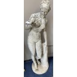 A cast stone garden ornament of Venus, height 118cm