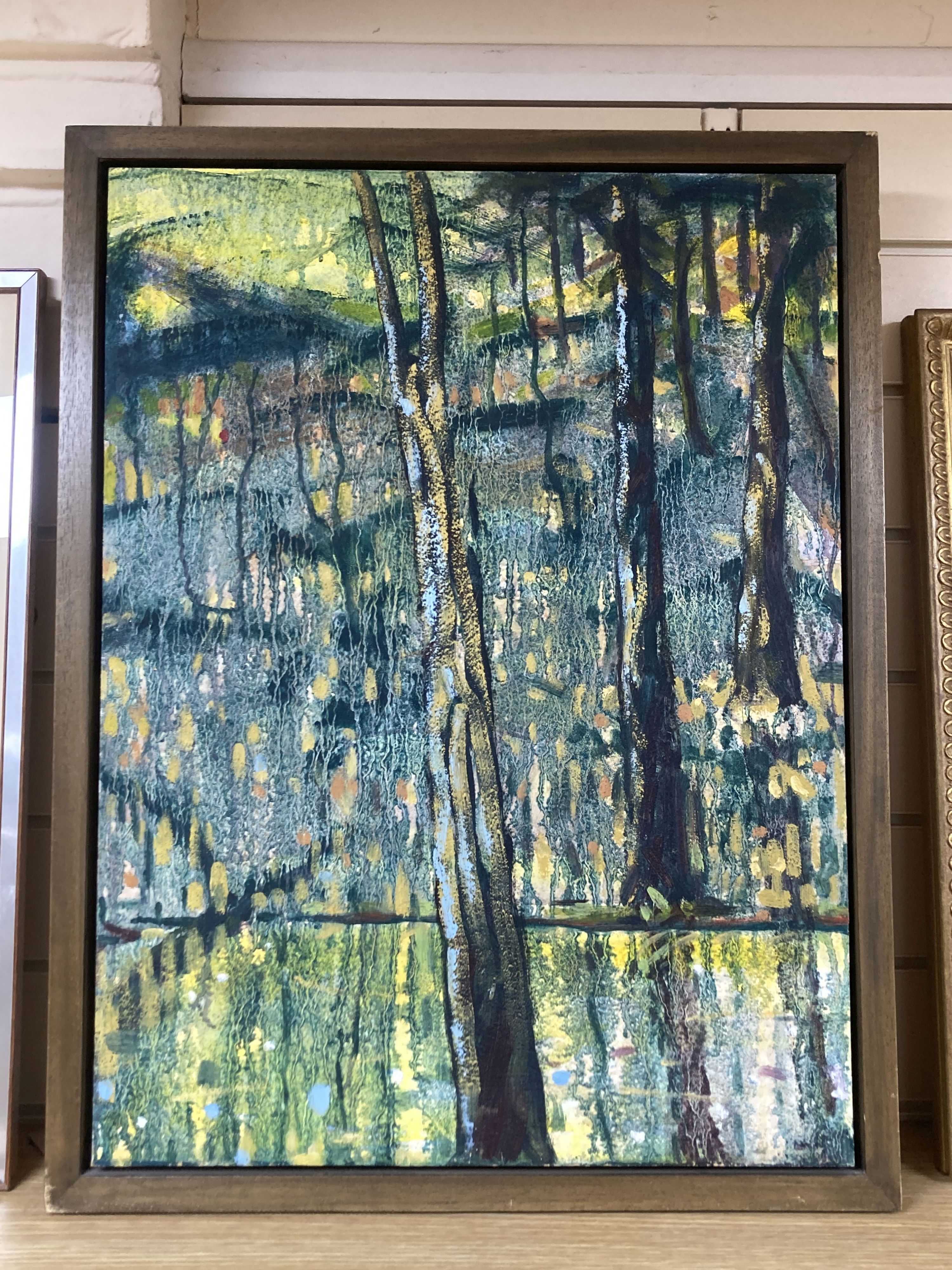 Hazel Morris (Contemporary), oil on board, Riverside Trees, 61 x 45cm - Image 3 of 4