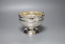 A 1970.s silver rose bowl, by James Dixon & Sons, height 11.8cm, gross 14.5oz.