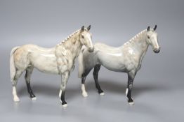 Two Royal Doulton grey horses, height 20cm