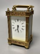 An early 20th century French brass carriage timepiece, 13cmCarriage timepiece