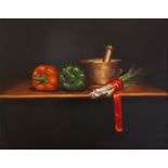 Siobhan Stanley Still Life with Peppers, 2016 oil on canvas 40 x 50 cm