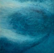 Jean Davey Winter (b.1942) Blue Vortex, 2016 mixed media and acrylic paint on canvas 90 x 90 cm