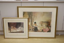 William Russell Flint, two limited edition prints, In a Burgundian Granary & Cecelia and her