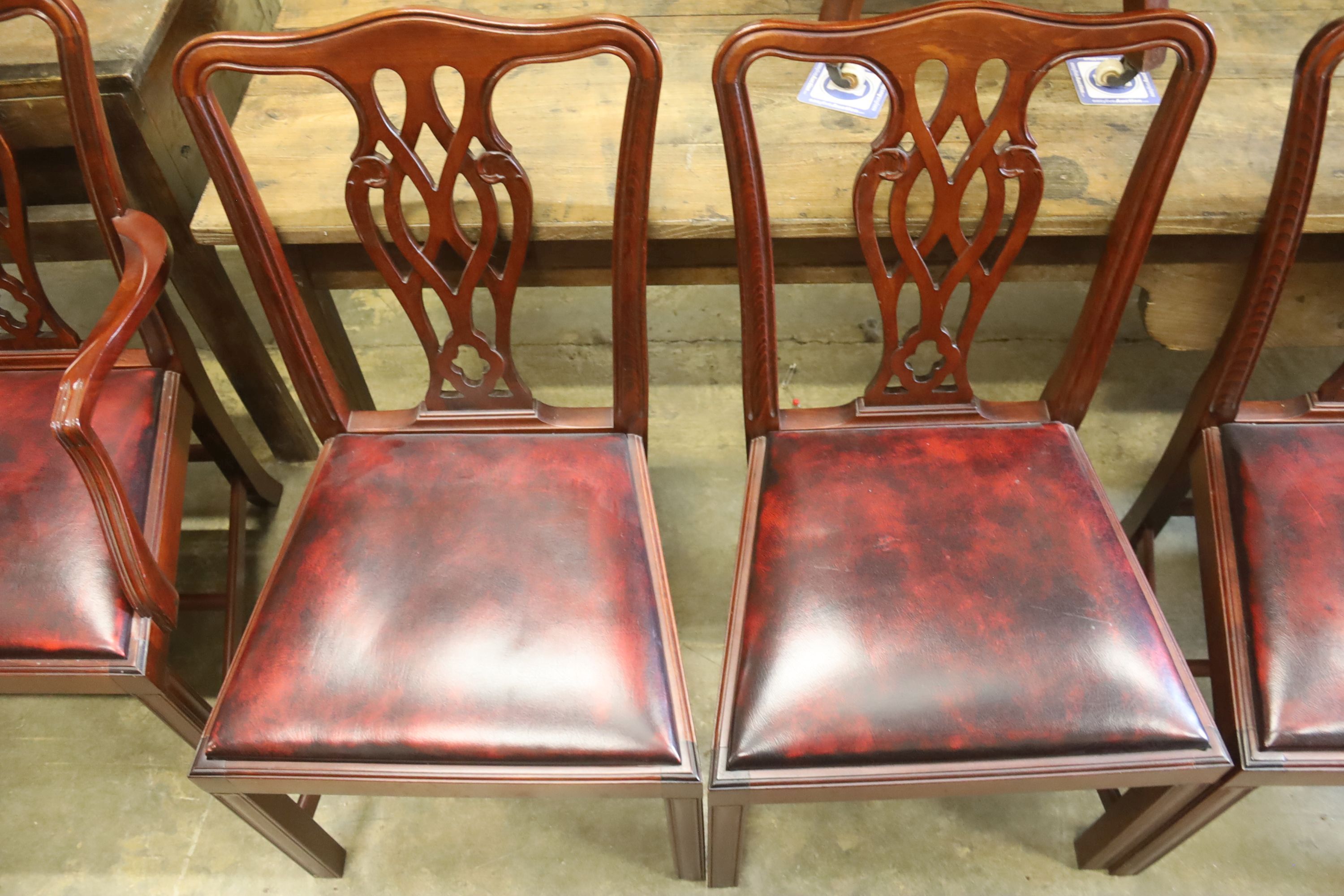 A set of eight Chippendale style mahogany dining chairs (2 arm, 6 single) - Image 3 of 4