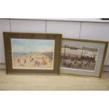 Helen Bradley, two signed prints, Blackpool Station and Blackpool Sands, both signed in pencil,