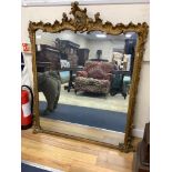 A Victorian giltwood and gesso overmantel mirror, width 106cm, height 130cm