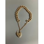 A 15ct gold curb-link bracelet with padlock clasp, 41g
