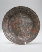 A Qianlong carved lacquer dish, diameter 29cm