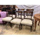 A set of six George III style mahogany dining chairs