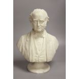 A Parian bust, inscribed verso Dr. Todd. F.R.S., M. Noble.S.c. London 1860, on socle base (a.f.),