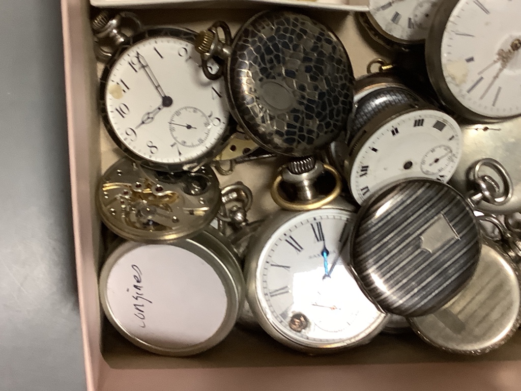 A collection of assorted base metal pocket watches and movements including Zenith & Longines, - Image 3 of 3